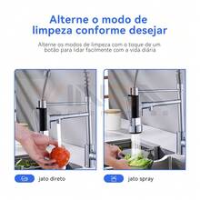 Gourmet Stainless Steel Kitchen Faucet, Silver, 60x45cm, With 360° Flexible Single-Lever Faucet, High Spout, And Winda Spray. - Bạc - Xem 6