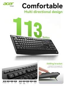 ACER OCC313 Keyboard Mouse Combo Set - Slim & Minimalist Design, Ergonomic Low-Noise Wireless Mouse With Sensitive Tracking And Long-Lasting Battery, 2.4G Receiver Plug & Play, Suitable For Office, Business, Student, Home Use - Black - View 12