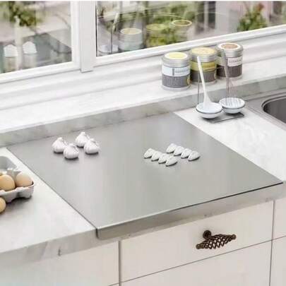 1 pezzo Tagliere di lusso in acciaio inossidabile - Superficie di taglio antifungo - Strumento da cucina essenziale per chef e appassionati di cucina, Tagliere in acciaio inossidabile per carne, formaggio, pane, verdure e frutta, Tagliere per casa, dormitorio, cucina, regalo