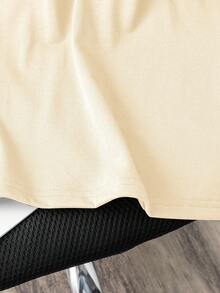 Tween Boy Casual Daily Commute Fashion Street Letter Print Loose Fit T-Shirt, Summer - Apricot - View 6