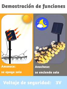 Guirnalda de luces solares con bombillas de cristal (30 piezas), 6,5 metros de longitud, impermeable IP65 y alimentada por energía solar, ideal para iluminar y decorar jardines, patios, terrazas, porches, bodas, fiestas, reuniones y para uso interior y exterior en caravanas - 6.5M-Color cálido - Ver 3