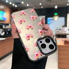 Funda de teléfono de TPU de Pantera Rosa Compatible con fundas de teléfono   17  16 Pro Max  15 Pro Max  13 y  12 Fabricada en material de TPU, proporciona protección contra golpes y caídas Es un gran regalo para familiares, amigos, novios y novias de otoño - Negro - Ver 4