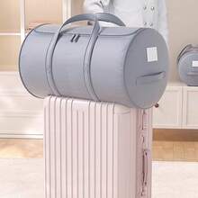 1pc Cylindrical Dust-Proof Quilt Storage Bag, Large Capacity, Foldable, For Organizing And Storing Clothes, Quilts And Other Items. Space-Saving Design, Suitable For Home And Travel Storage. - Multicolor - View 6
