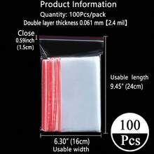 XZV 100 túi nhựa khóa kéo nhiều kích cỡ, kiểu dáng từ 1"-12", dày 0.04mm, hai lớp, chống thấm nước và bụi, có thể tái sử dụng, thích hợp để đóng gói quà tặng, trang sức, phụ kiện, sử dụng tại siêu thị, các bữa tiệc, Ngày Valentine, họp mặt gia đình, tựu trường, Ngày của Mẹ, lễ tốt nghiệp, tự làm đồ thủ công, Halloween, Giáng sinh. - Trong suốt 100 chiếc - Xem 14