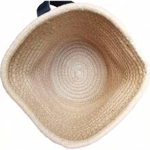 2er-Set geflochtene Aufbewahrungskörbe – Vielseitige Hänge- & Tischkörbe aus Naturfaser-Optik für Kosmetik, Küchenutensilien, Badaccessoires & Deko - Khaki - Übersicht 3