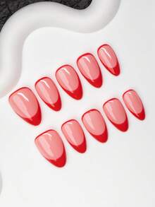 Bộ 10 móng giả thủ công hình hạnh nhân phong cách Y2K cá tính, màu nude và đỏ với thiết kế đầu móng kiểu Pháp, phù hợp cho phụ nữ và bé gái, dự tiệc, khiêu vũ, sử dụng hàng ngày. Bao gồm bộ dụng cụ, món quà tuyệt vời cho móng tay của phái nữ. Móng giả thủ công dán. - Nhiều màu - Xem 2