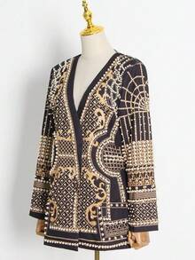 Women's Formal Heavy-Duty Vintage-Style Suit, Stylish And Elegant Brocade-Embroidered Coat, Essential For Festive Banquets - 黃色 - 查看 5