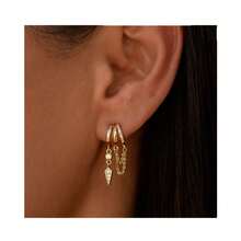 Cross-Border Hot-Selling Fashion Versatile Irregular Claw-Shaped Stud Earrings Chain Earrings Niche Design Sense Elegant Tassel Earrings - Vàng - e1459 cặp - Xem 7