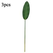 1/3 Pcs Artificial Monstera Leaves With Long Stems For Vase - Fake Tropical Plant Palm Leaves Realistic Turtle Leaf/Banana Leaf Suitable For Home Wedding Party Decoration Indoor Outdoor Home Office Garden Living Room Decoration - Green - View 9