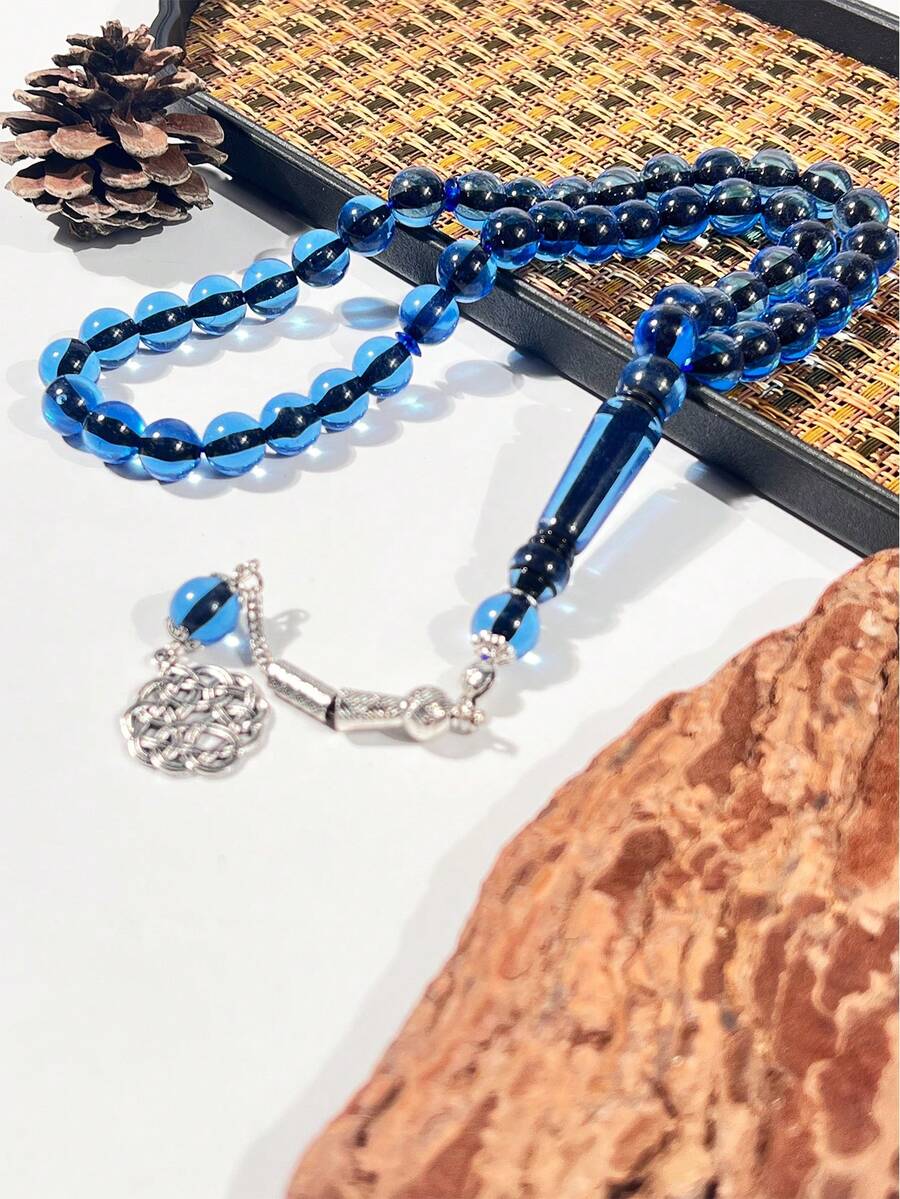 1 pieza Cuentas negras de 45 cuentas, colgante de resina de una sola hebra, rosario musulmán portátil de mano, accesorio religioso - Multicolor - Ver 1
