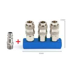 Acoplador divisor de colector neumático tipo UE de 2/3/4 vías, conector de compresor de bomba de Gas de aire de ajuste rápido con enchufe de rosca G1/4 ATBC - 3 vías con enchufe - Ver 10