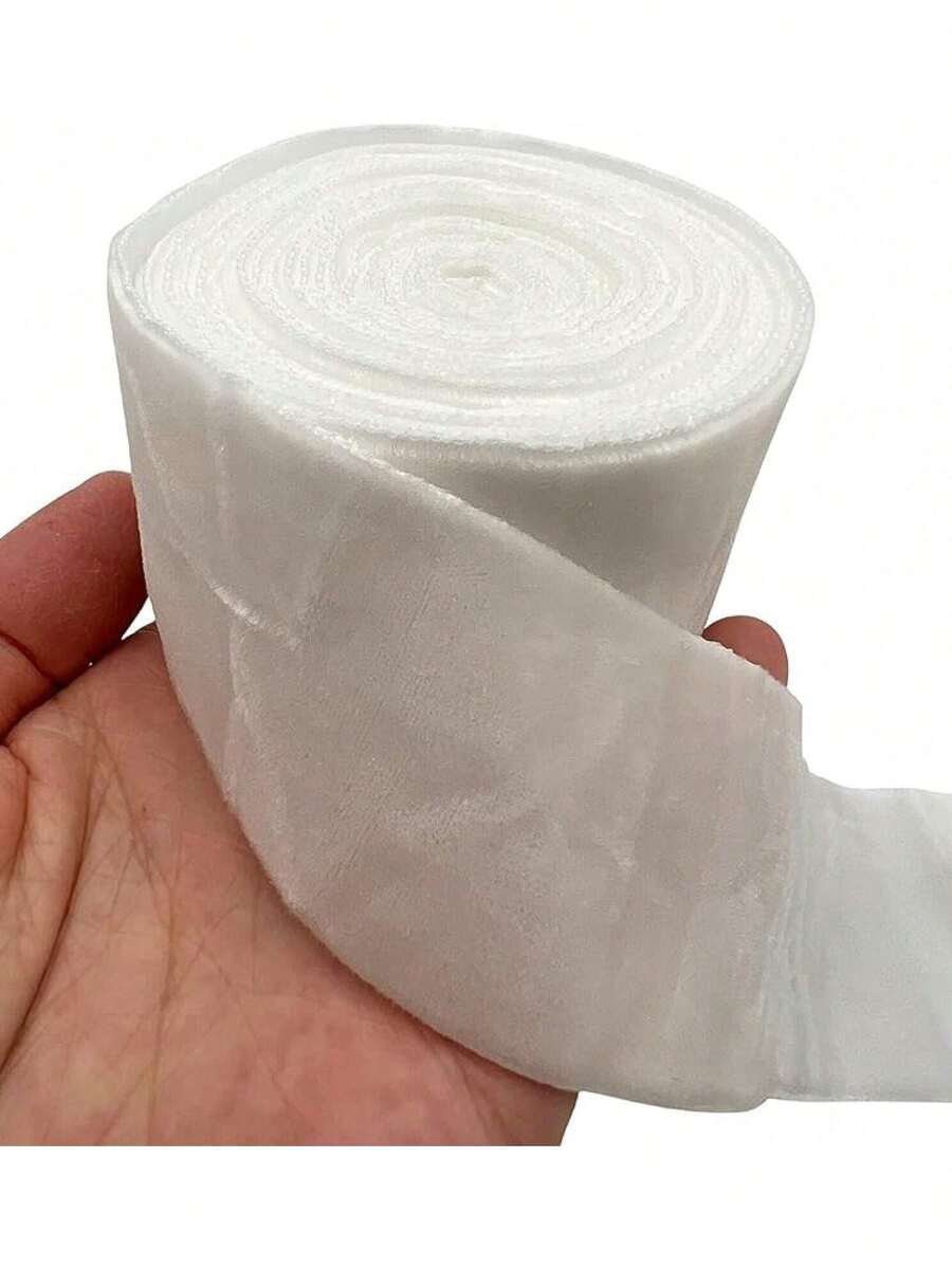 EstiloTendenciaPEPPERLONELY - Cinta De Terciopelo De Una Cara De 3 Yardas, 38 Mm, Color CaquiCalidad PremiumVersióN Mejorada - blanco - Ver 1