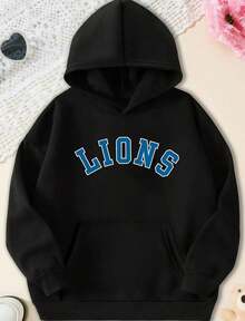 Hoodies For WomenhoodieCrewneck, Lions Sweater, Detroit Football Apparel, Apparel, Detroit Football Tee,Loose And Comfortablehoodies For Women  Clothes Clothes - 黑色 10 - 查看 1