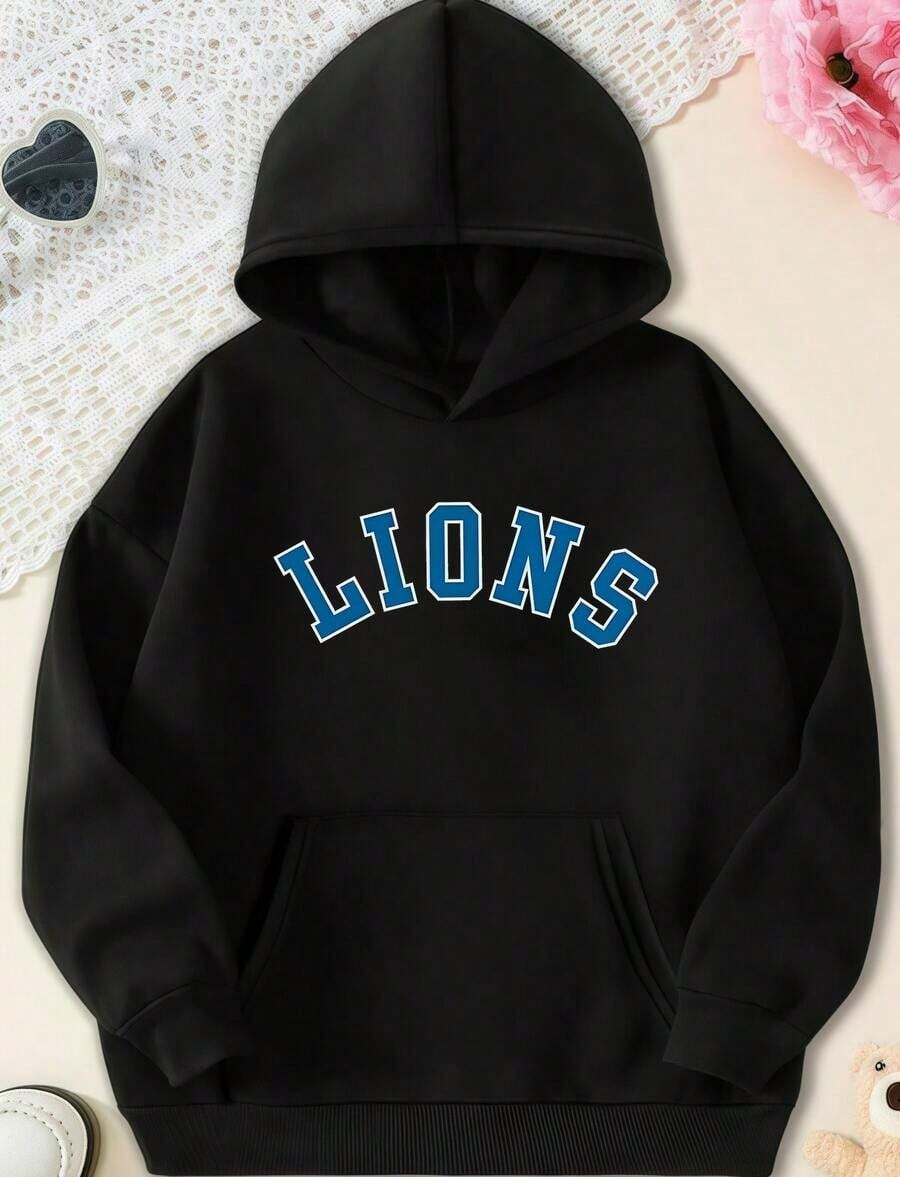 Hoodies For WomenhoodieCrewneck, Lions Sweater, Detroit Football Apparel, Apparel, Detroit Football Tee,Loose And Comfortablehoodies For Women  Clothes Clothes - 黑色 10 - 查看 1