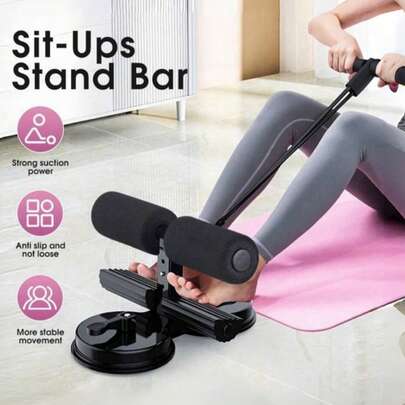 1 pezzo Barra per addominali indipendente, Barra per addominali indipendente portatile, Dispositivo di assistenza per addominali per fitness domestico con 2 ventose e poggiapiedi regolabile, Attrezzo per allenamento addominali, Adatto per allenamento domestico, Può essere utilizzato per esercizi addominali, allenamento, palestra, fitness domestico