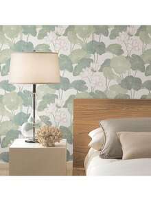 Papel pintado de lirio beige y verde, rollo - Beige/Verde - Ver 7