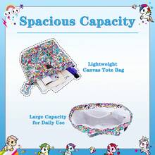 Official Tokidoki Tote Bag With Unicorno Keychain, Cartoon Canvas Bag Handbag Large Capacity Shoulder Bag For Women Girls - 淺藍色 - 查看 4