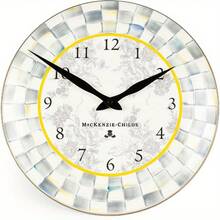 Large 12-Inch Modern Floral Wall Clock With Elegant Face & Black Hands - Beige & Golden Accent Rectangular Design, Easy-To-Read Numerals, Durable Wood Frame - Battery-Powered (AA Not Included) Living Room, Kitchen, Office - 10*10in - View 2