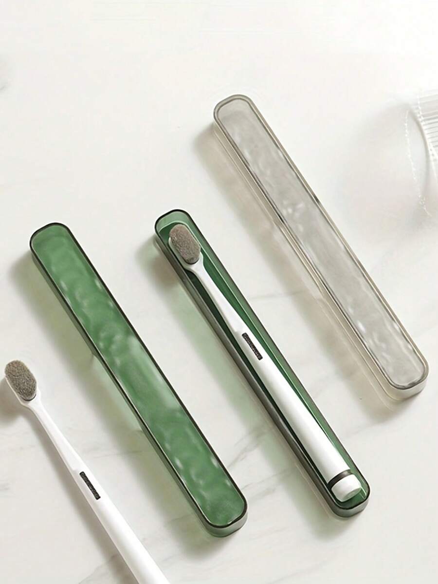 Glacier Pattern Frosted Toothbrush Holder & Rinse Cup, Dust-Proof And Leak-Proof Design, Can Hold Toothpaste, Toothbrush And Accessories - Multicolor - View 1