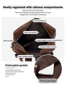 Women's Backpack, Fashionable PU Leather Women's Backpack, Convertible Women's Backpack Tote Bag Tote, Suitable For Work, Travel, University Campus School Bag - 棕色 - 查看 5