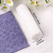 1个花形图案聚合物粘土纹理滚筒，聚合物粘土耳环制作滚筒 - 非常适合制作聚合物粘土纹理片 - 白色 - 查看 5