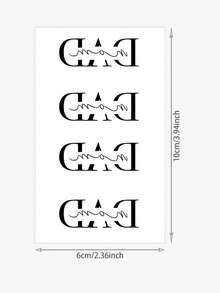 1pc Waterproof, Sweat-Resistant, Washable Creative Reverse DAD&MOM Tattoo Sticker, Simple Letter Design, Parent-Child/Family Style, Temporary Tattoo Sticker - Black - View 7