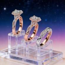 Three-Tone Sparkle: Elegant Zirconia Eternity Rings For Daily Wear & Wedding - Bạc - Xem 7