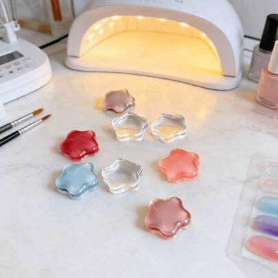 Bộ 10/50 miếng dán móng tay hình hoa bằng acrylic trong suốt, thẻ màu, bảng pha sơn móng tay mini không mùi, bảng trưng bày để luyện tập làm móng, thích hợp cho tiệm nail và sử dụng tại nhà.