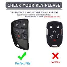 Key Fob Cover For Chevy C With Keychain Tahoe Suburban Equinox Traverse Yukon Denali Terrain Buick Envision Premium Soft TPU Case 6 Buttons Ivory - Ivory - View 2