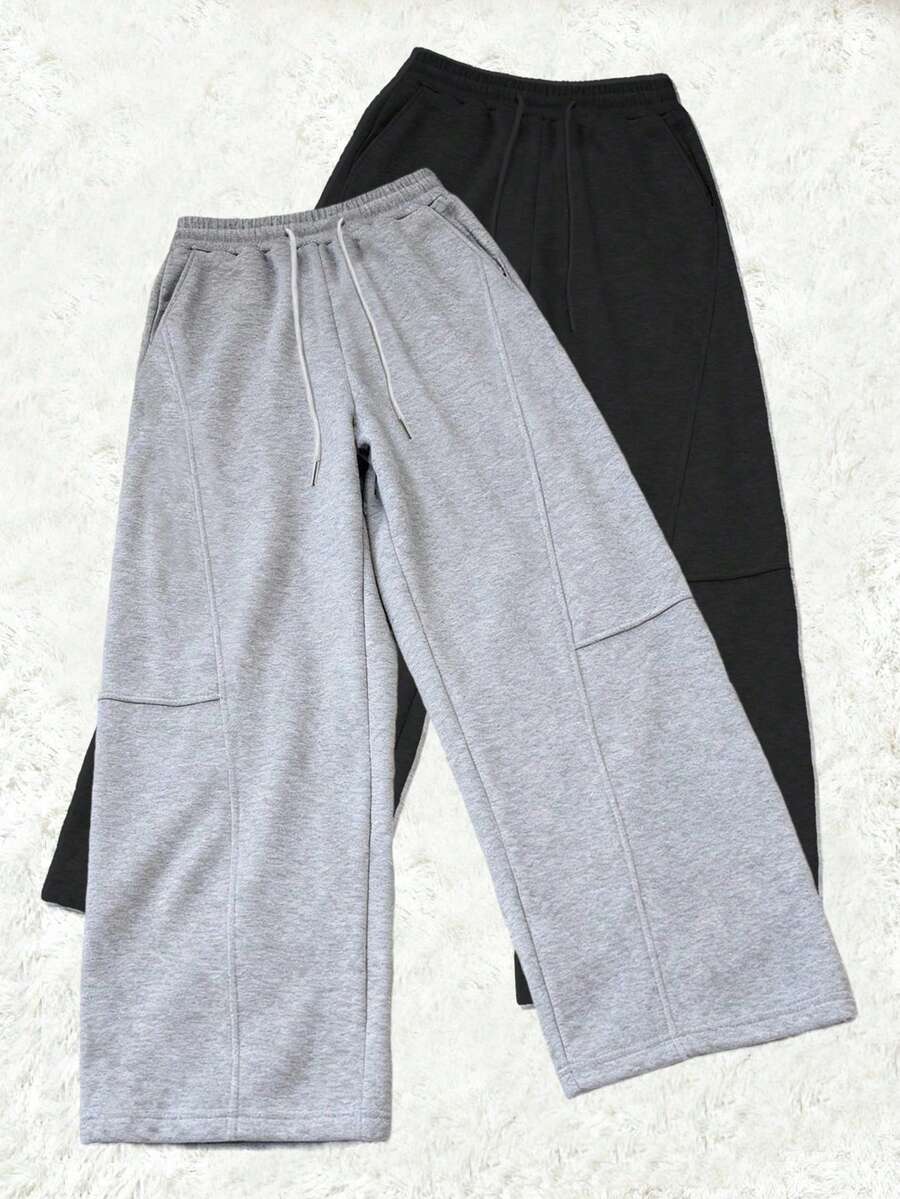 Quần thể thao nam ống đứng có dây rút, mềm mại và thoải mái, có túi, phù hợp cho sinh hoạt hàng ngày, đi làm, du lịch, chạy bộ, các hoạt động thường ngày và ngoài trời. - Xám - Xem 1