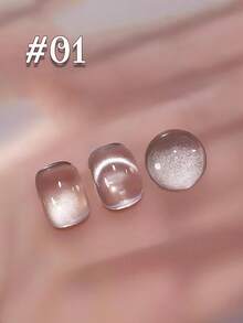 12毫升透明粉蓝色红色金色玻璃珠猫眼凝胶指甲油，具有美白功效，用途广泛，适用于美甲沙龙、家庭DIY、新年美甲。 - 彩色 - 查看 6