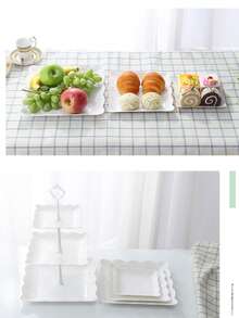 1pc European-Style 3-Tier Cake Stand, Plastic Dessert Display Rack For Cakes, Cupcakes, Cookies, Suitable For Weddings, Baby Showers, Tea Parties; 1pc Paper Cupcake Stand, Tiered Dessert Tray For Cakes, Cookies, Suitable For Weddings, Baby Showers, Tea Parties; 1pc Plastic Dessert Tray, Suitable For Weddings, Baby Showers, Tea Parties; 4pcs Plastic Dessert Trays (3pcs Trays And 1pc Accessory), Multi-Tier European-Style Cake Stand For Home Use