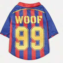1pc Pet Cat/Dog Striped 99 Number & Letter Print Breathable Comfortable Sports Jersey - Navy Blue - View 6