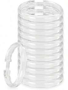 EstiloTendenciaRocky Mountain Goods Simple Spaces - Anillos De Cortina De PláStico Transparente – Paquete De 12 – Haga Clic De Forma Segura En Su Lugar – PláStico Irrompible – DiseñO De Anillo En O Verdadero – SeCalidad PremiumVersióN Mejorada - transparente - Ver 2