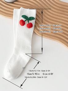 1 Pair Children's Socks, Regular Style With Pom Pom Decor, Snug Fit JK Style Outerwear, Solid Color Versatile, For Girls, Spring/Summer - Multicolor - View 3