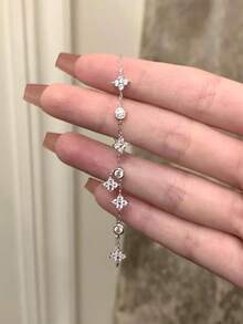 rundraw 1pc High Quality Fashionable Double-Layer Heart-Shaped Anklet, Made Of Waterproof Steel, Non-Fading, Suitable For Daily Wear, Parties, Gatherings And Beach