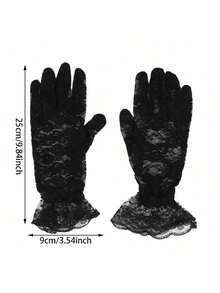 New Sexy Party Dress Gloves, Women's High-Quality Lace Gloves, Wedding Gloves, Full Finger Gloves Accessory, Girls Full Finger Gloves - Multicolor - View 11