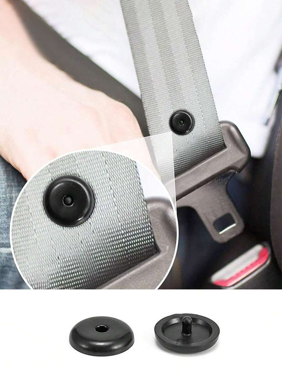 4pcs/8pcs Car Seat Belt Stopper Buckle Adjuster, Durable Plastic - Essential Car Accessories To Improve Comfort, 2pcs Seat Belt Clip | Universal Plastic Seat Belt Buckle Clip, Black, Seat Belt Stopper Plastic Seat Belt Adjuster Accessories - Black - View 1