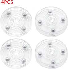 Adyoney 4 Pcs Clear 5 Inch Acrylic Lazy Susan Rotating Turntable Organizer Bearings - Round Swivel Plate For Spice Rack, Table, Cake, Kitchen Pantry - ColorA - 查看 2