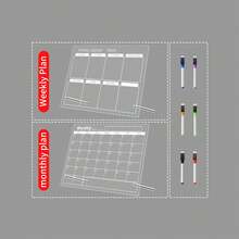 1pc Weekly/Monthly Planner Office Course Schedule Plan Board, Multifunctional Acrylic Desktop Planner, Erasable Transparent Memo Writing Board For Notes & Reminders Display Home Decor Back To School Room Decor School Supplies
