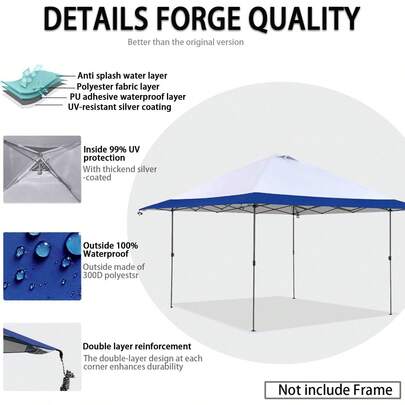 13x13 Canopy Replacement Top Cover,Single Tier Waterproof Silver Coated Canopy Fits Coleman Outdoor Garden Camping Tent(Top Only Not Include Frame