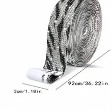 1 Rollo de cinta de cristal de rinoceronte autoadhesiva, tiras de rinoceronte autoadhesivas, pegatina de cinta brillante de diamante DIY, cinta adhesiva de rinoceronte, accesorio de decoración de rinoceronte para manualidades, teléfonos, decoración de automóviles - patrón de cebra blanco y negro - Ver 4