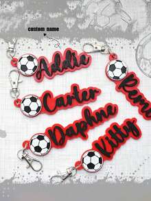 Customized Football Name Tag - Personalized Football Bag Tag For Men & Women, Customizable With Name/Team - Football Gift - Football Team Gift - Football Keychain - Multicolor - View 5