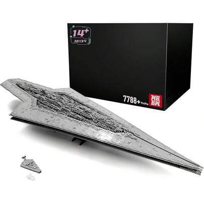 Mould King JG134 7588pcs Weltraumzerstörer, 1,34 Meter Langer St Star Destroyer Schlachtschiff Modellbausatz, Klemmblock Bauvorrichtung, Kompatibel Mit technik star destroyer