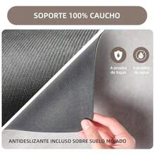 FIAN Tapete de Secado de Platos de Silicón - Alfombrilla Súper Absorbente y Antideslizante- Protector de Encimera Resistente al Agua Calor y Moho - Fácil de Limpiar No Guarda Olores gris oscuro 16"x24" - gris oscuro+70 x 70 cm - Ver 3