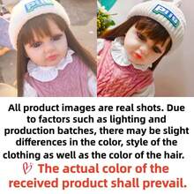 22英寸全身软胶重生娃娃，55厘米（时尚两件套服装+帽子）公主幼儿娃娃，艺术娃娃，女孩生日礼物，圣诞礼物，家居装饰 - 棕色嘟嘟粉紅兩件套 - 查看 13