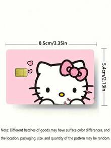 Sanrio 1/2Pcs Kuromi Hello Kitty Credit Card Stickers Applicable For Hello Kitty Pattern Card Decals Metro Card Stickers Card Skin Stickers Card Not Included(Some Parts May Be Random)