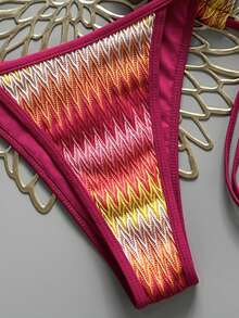 Women's 2 Pieces Bikini Set, Sexy Spaghetti Strap, Unique Fabric Material Vacation - Hot Pink - View 5