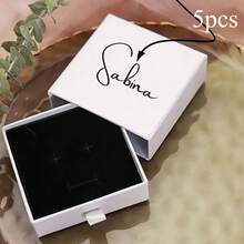 Personalized Jewelry Box Organizer - Custom Name/Text, Elegant Minimalist Drawer Storage Case With Pull-Out Drawer, For Earrings, Necklaces, Bracelets, Hair Accessories - Birthday/Anniversary Gift For Women - 彩色 - 查看 15