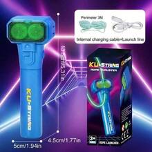 Night Glow Shooting Launcher Toy With High-Speed Rope, Creative Design For Intelligent Stress Relief And Family Interactive Games, Ideal For Parent-Child Activities And Gatherings - 三色螢光棒 - 藍色 - 查看 10